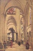 Jean Baptiste Camille  Corot La cathedrale de Sens (mk11) oil on canvas